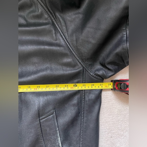 Vintage Mens Leather Jacket XL Black Biker Zip 90s Y2k - Picture 9 of 13